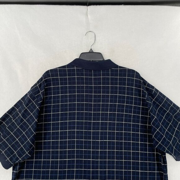 Pebble Beach Collection Polo Shirts Mens XL Navy Plaid Collared Short Sleeve USA - Picture 6 of 11